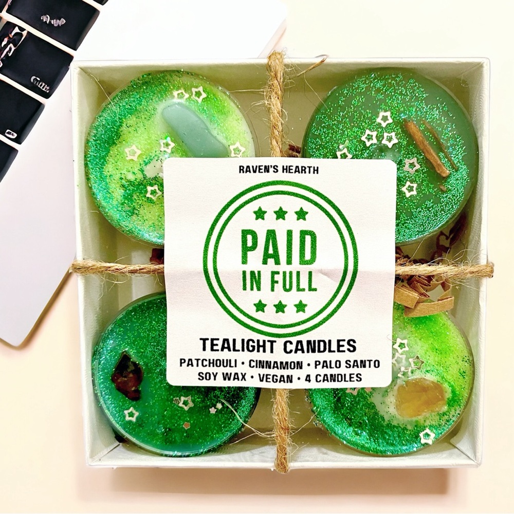 Paid In Full Tea Light Candles | Soy Wax | Abundance